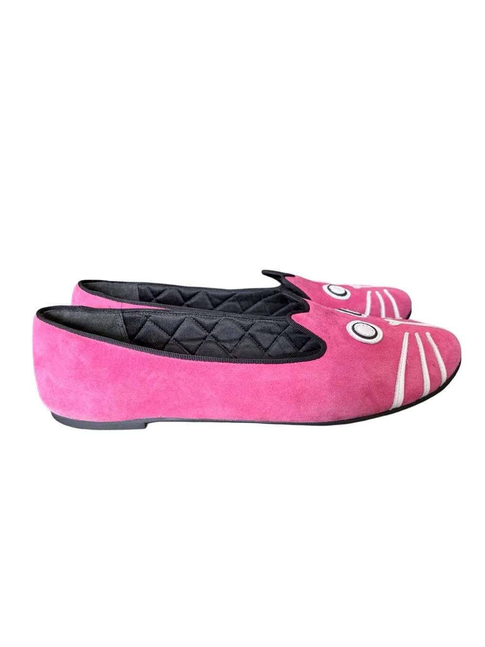 Marc by Marc Jacobs Raspberry Pink Suede Cat Face Feline Loafers size 39 US 9